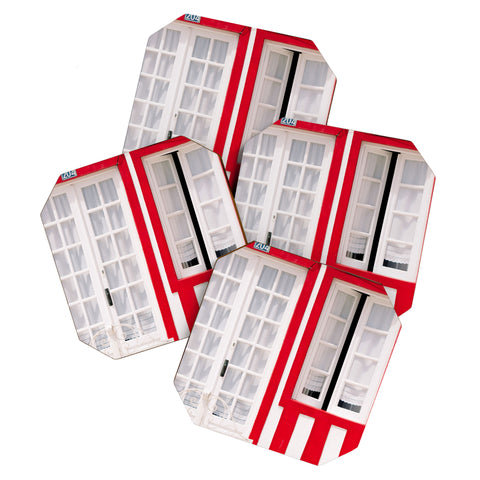 Ingrid Beddoes Red Stripes Beach House Coaster Set