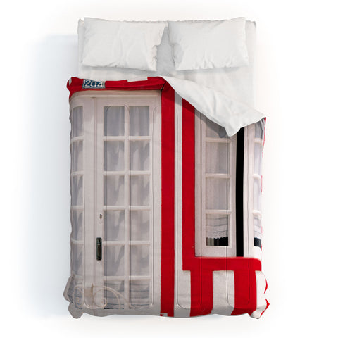 Ingrid Beddoes Red Stripes Beach House Comforter