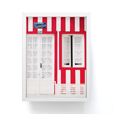 Ingrid Beddoes Red Stripes Beach House Framed Mini Art Print