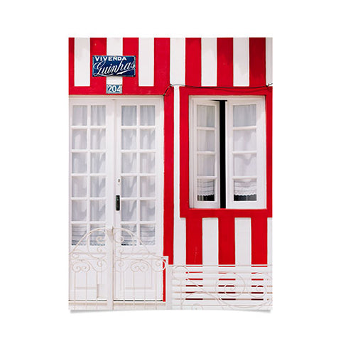 Ingrid Beddoes Red Stripes Beach House Poster