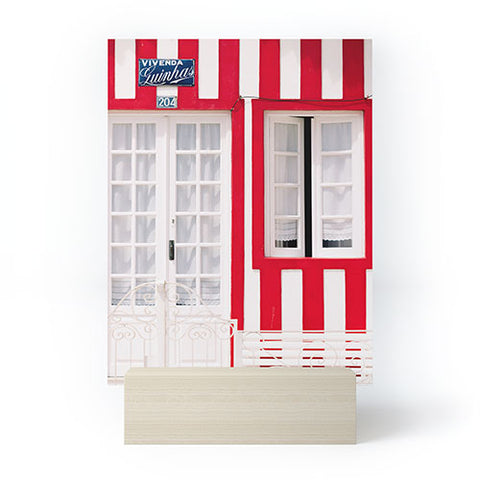 Ingrid Beddoes Red Stripes Beach House Mini Art Print