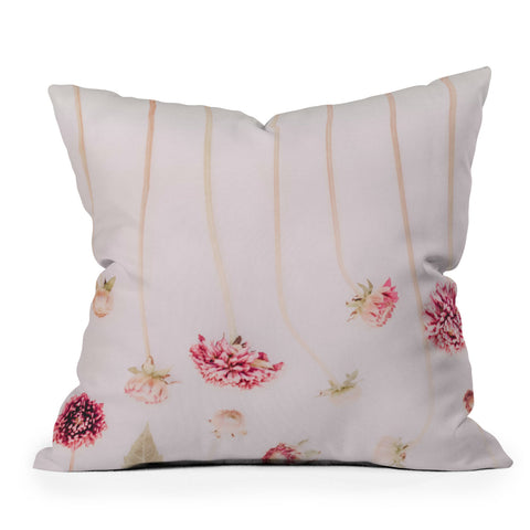Ingrid Beddoes Strawflowers Pink Flowers Throw Pillow