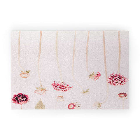 Ingrid Beddoes Strawflowers Pink Flowers Welcome Mat