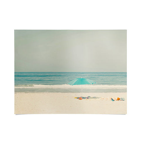 Ingrid Beddoes Turquoise Beach Umbrella Poster