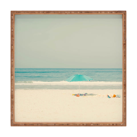 Ingrid Beddoes Turquoise Beach Umbrella Square Tray