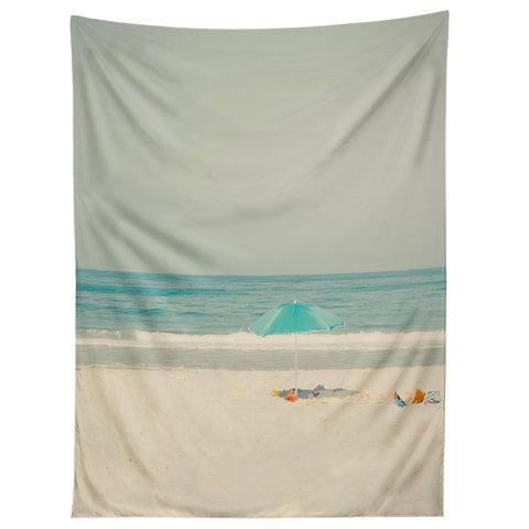 Ingrid Beddoes Turquoise Beach Umbrella Tapestry