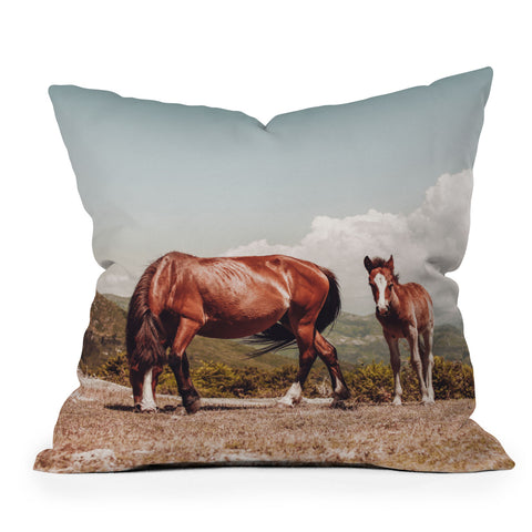 Ingrid Beddoes Wild Horses Horse Photography Outdoor Throw Pillow