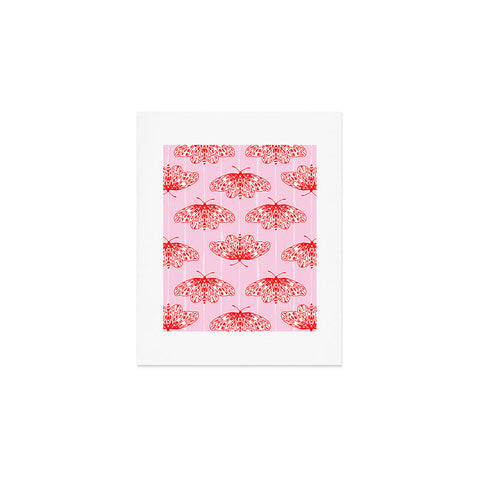 Insvy Design Studio Butterfly Pink Red Art Print