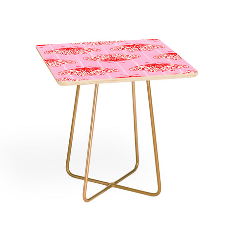 Insvy Design Studio Butterfly Pink Red Side Table