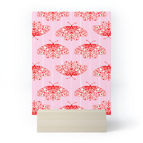 Insvy Design Studio Butterfly Pink Red Mini Art Print