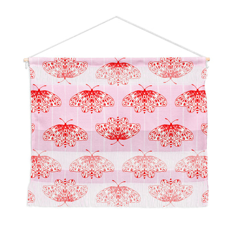 Insvy Design Studio Butterfly Pink Red Wall Hanging Landscape