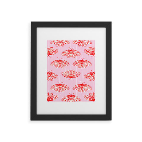 Insvy Design Studio Butterfly Pink Red Framed Art Print