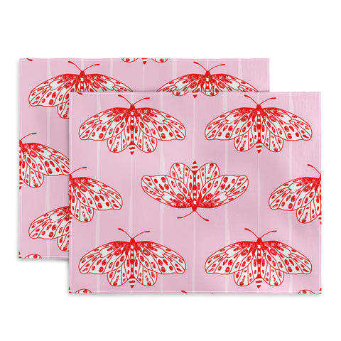 Insvy Design Studio Butterfly Pink Red Placemat