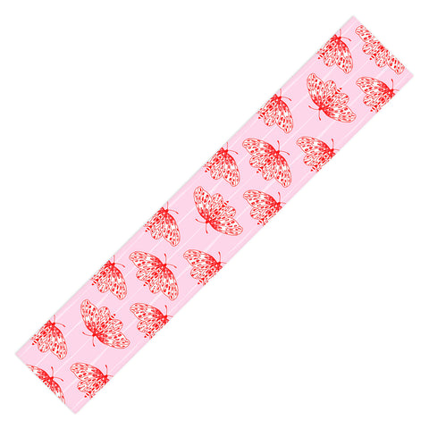 Insvy Design Studio Butterfly Pink Red Table Runner