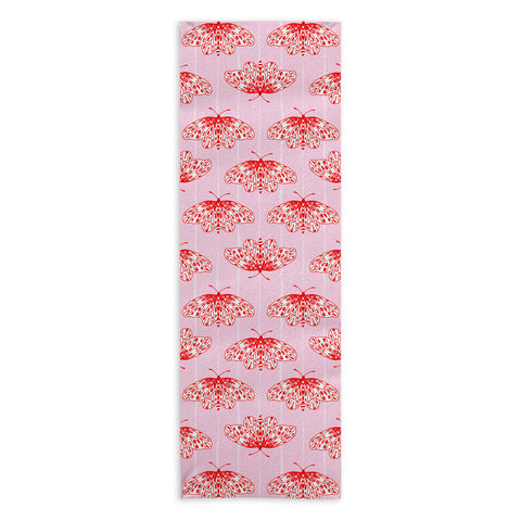 Insvy Design Studio Butterfly Pink Red Yoga Towel