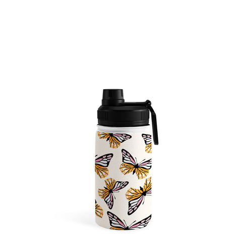Insvy Design Studio ButterflyPink Yellow Water Bottle