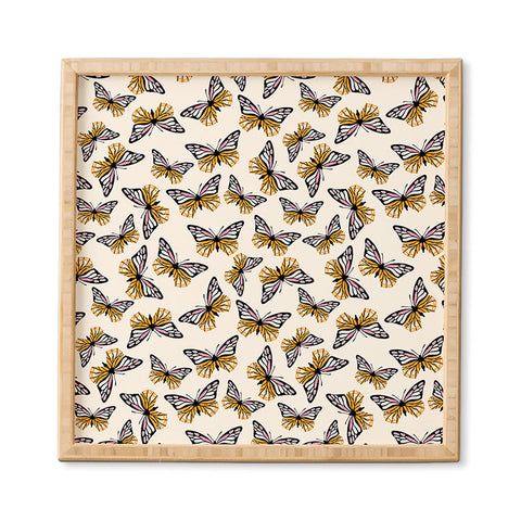 Insvy Design Studio ButterflyPink Yellow Framed Wall Art