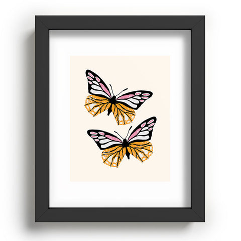 Insvy Design Studio ButterflyPink Yellow Recessed Framing Rectangle