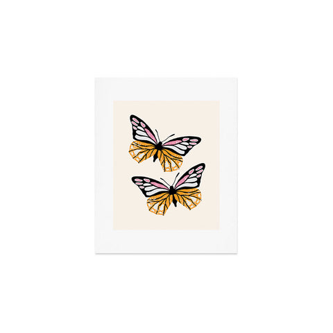 Insvy Design Studio ButterflyPink Yellow Art Print