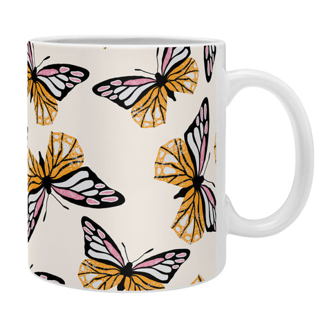 Insvy Design Studio ButterflyPink Yellow Coffee Mug