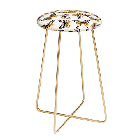 Insvy Design Studio ButterflyPink Yellow Counter Stool