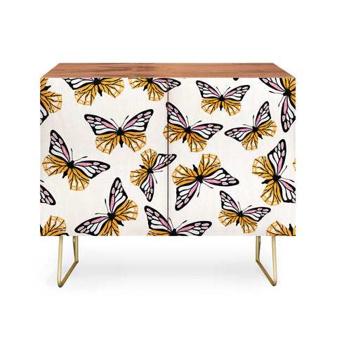 Insvy Design Studio ButterflyPink Yellow Credenza