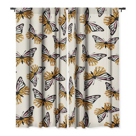 Insvy Design Studio ButterflyPink Yellow Blackout Non Repeat