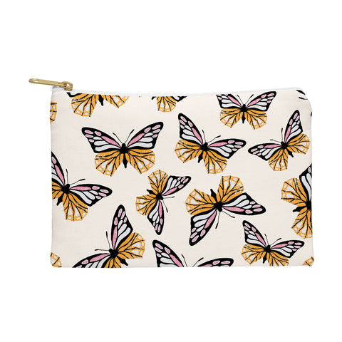 Insvy Design Studio ButterflyPink Yellow Pouch