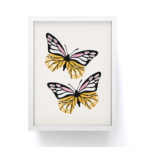 Insvy Design Studio ButterflyPink Yellow Framed Mini Art Print
