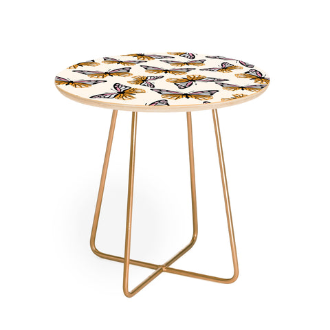 Insvy Design Studio ButterflyPink Yellow Round Side Table