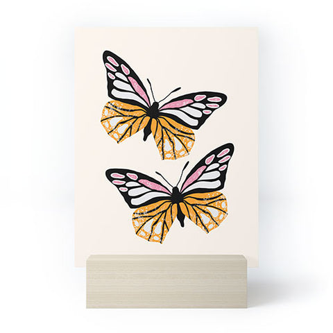 Insvy Design Studio ButterflyPink Yellow Mini Art Print