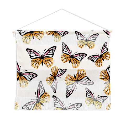 Insvy Design Studio ButterflyPink Yellow Wall Hanging Landscape