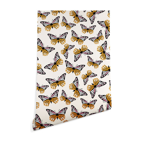 Insvy Design Studio ButterflyPink Yellow Wallpaper