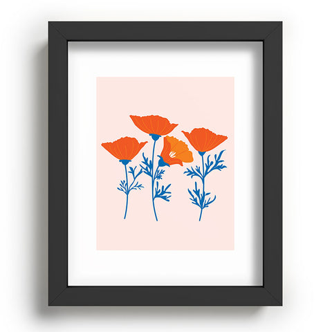 Insvy Design Studio California Poppy Orange Blue Recessed Framing Rectangle