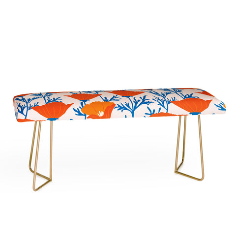 Insvy Design Studio California Poppy Orange Blue Bench