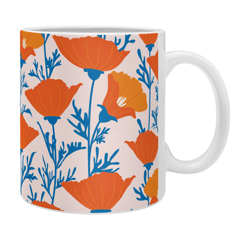 Insvy Design Studio California Poppy Orange Blue Coffee Mug