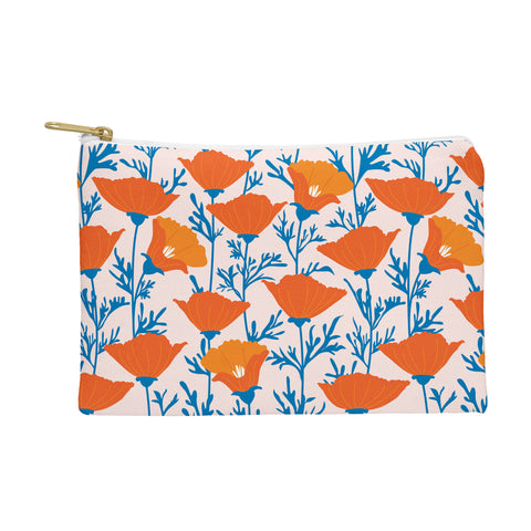 Insvy Design Studio California Poppy Orange Blue Pouch