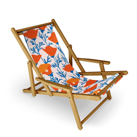 Insvy Design Studio California Poppy Orange Blue Sling Chair