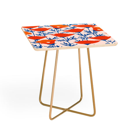 Insvy Design Studio California Poppy Orange Blue Side Table