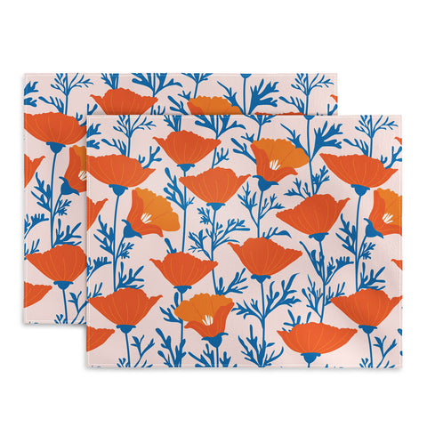 Insvy Design Studio California Poppy Orange Blue Placemat