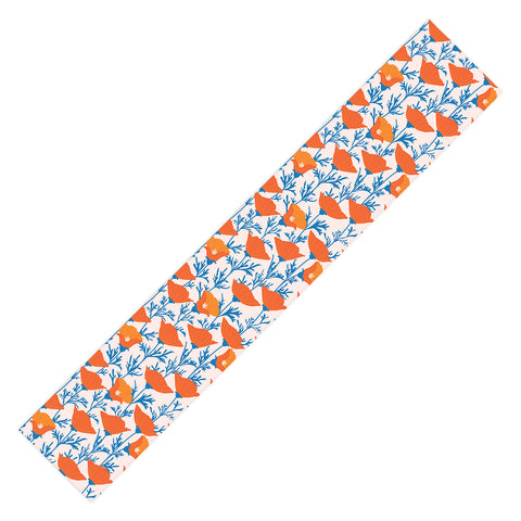 Insvy Design Studio California Poppy Orange Blue Table Runner