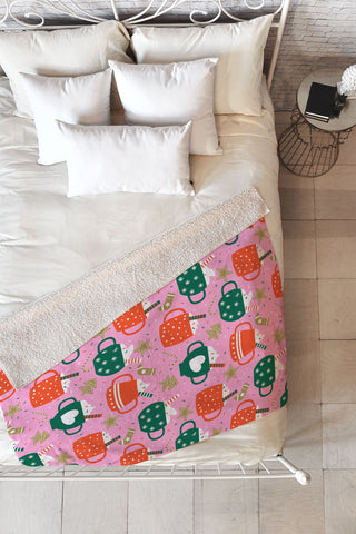 Insvy Design Studio Cocoa Cookies Fleece Throw Blanket