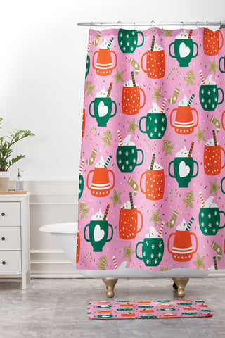 Insvy Design Studio Cocoa Cookies Shower Curtain And Mat