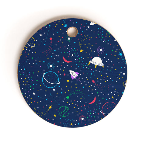 Insvy Design Studio Colourful Space Cutting Board Round
