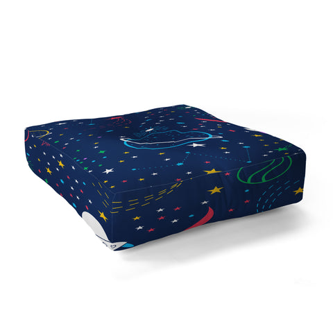 Insvy Design Studio Colourful Space Floor Pillow Square