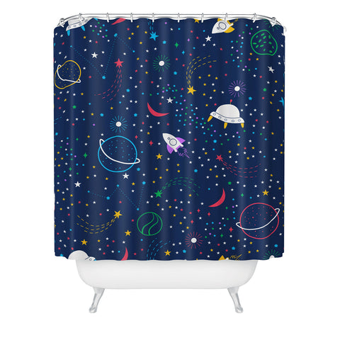 Insvy Design Studio Colourful Space Shower Curtain