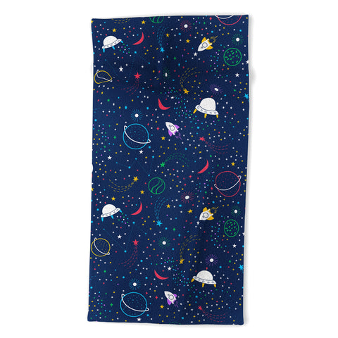Insvy Design Studio Colourful Space Beach Towel