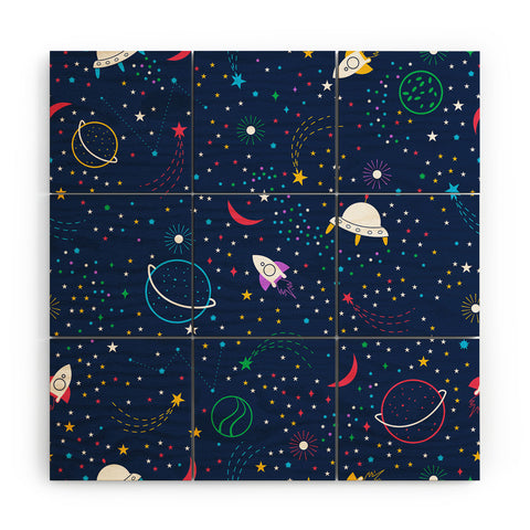 Insvy Design Studio Colourful Space Wood Wall Mural