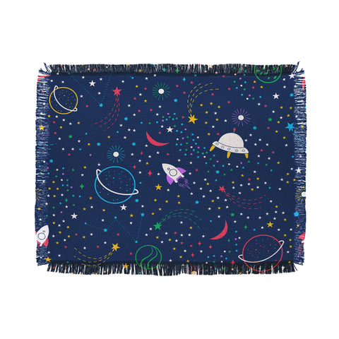 Insvy Design Studio Colourful Space Throw Blanket