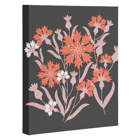 Insvy Design Studio Cornflower Orange and White Art Canvas